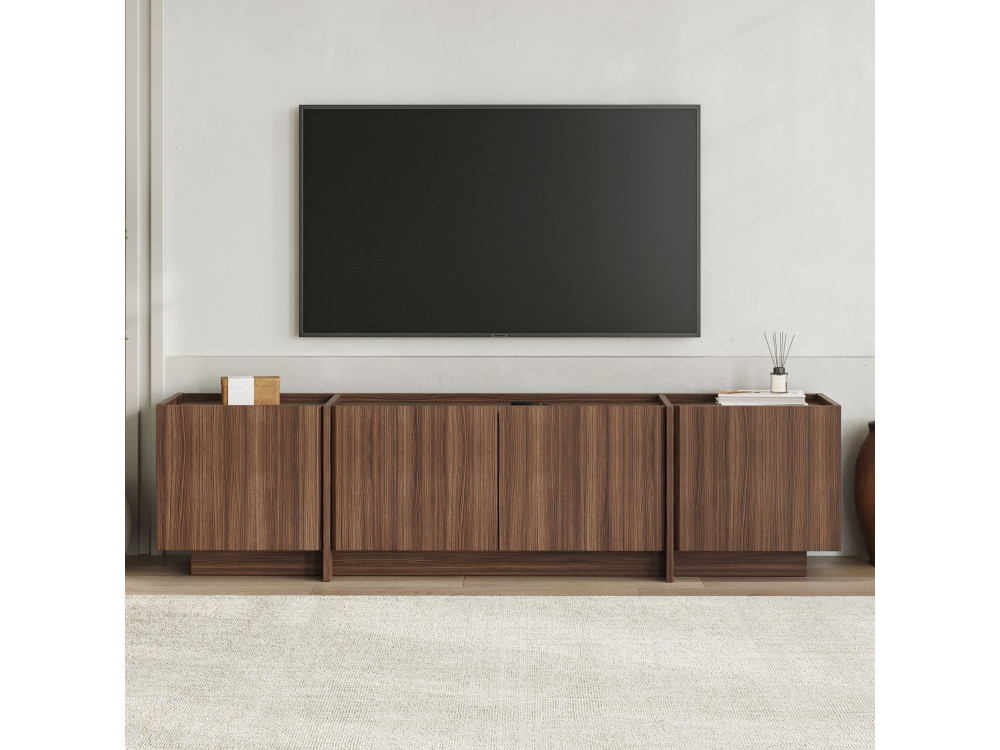 Porta TV in legno "Lowen" - 180 x 35 x 46 cm - Noce Milano