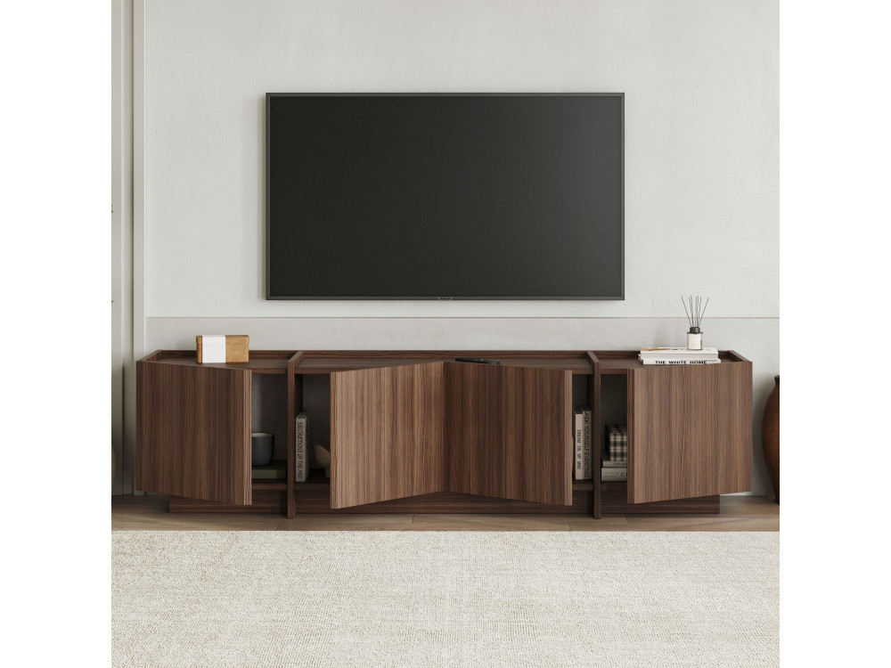 Porta TV in legno "Lowen" - 180 x 35 x 46 cm - Noce Milano