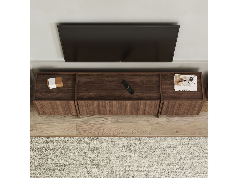 Porta TV in legno "Lowen" - 180 x 35 x 46 cm - Noce Milano