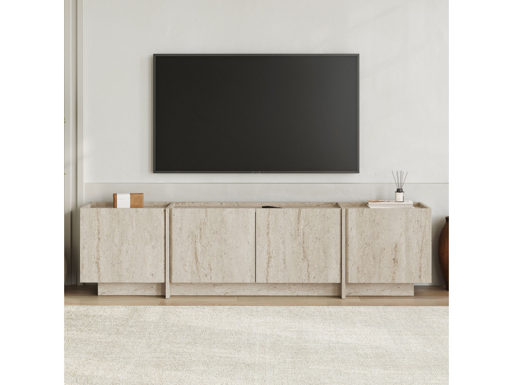 Porta TV in legno "Lowen" - 180 x 35 x 46 cm - Travertino