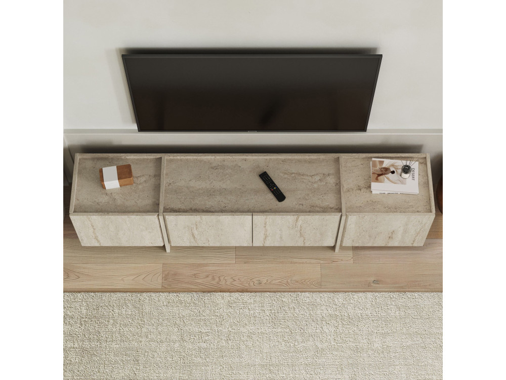 Porta TV in legno "Lowen" - 180 x 35 x 46 cm - Travertino