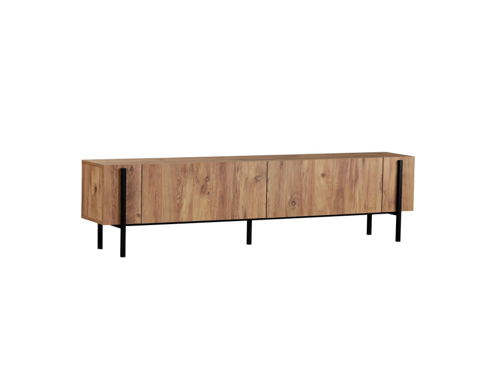 Supporto TV in legno "Nexus" - 180 x 30 x 45 cm - Pino Atlantico / Nero