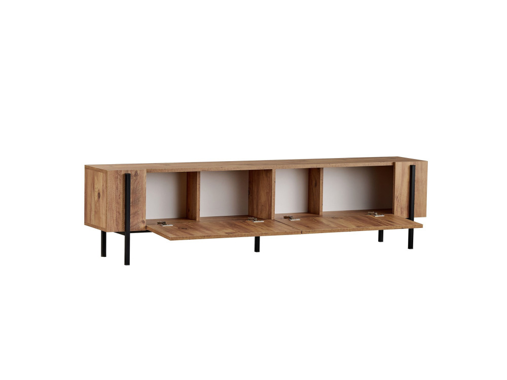 Supporto TV in legno "Nexus" - 180 x 30 x 45 cm - Pino Atlantico / Nero