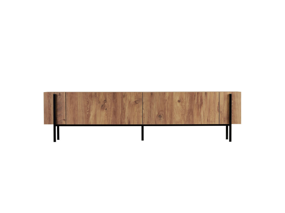 Supporto TV in legno "Nexus" - 180 x 30 x 45 cm - Pino Atlantico / Nero