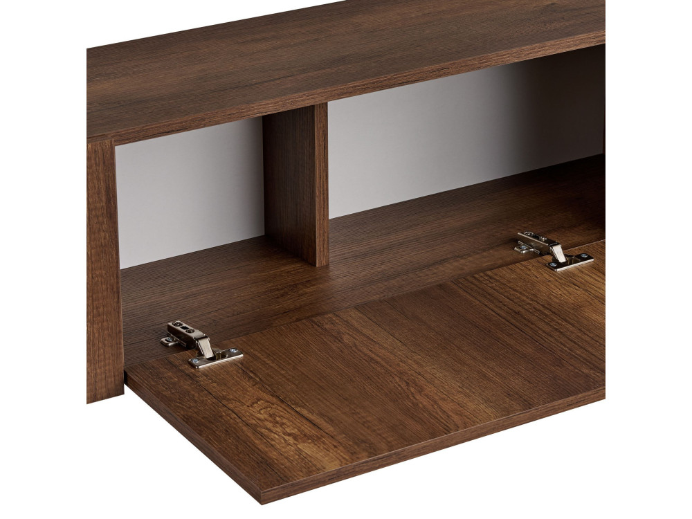 Porta TV in legno "Nexus" - 180 x 30 x 45 cm - Noce Barocco / Nero
