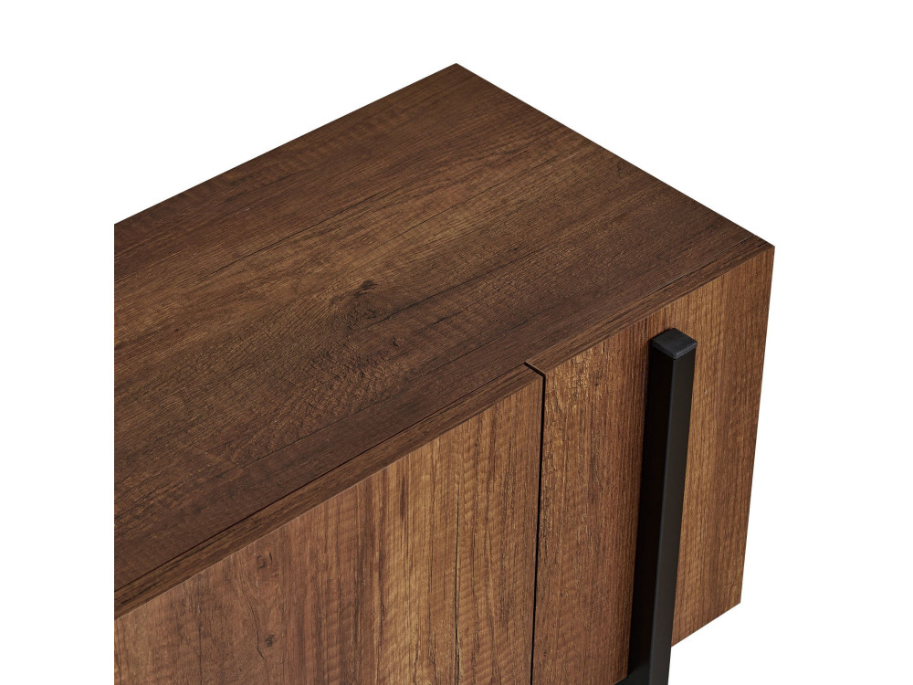 Porta TV in legno "Nexus" - 180 x 30 x 45 cm - Noce Barocco / Nero