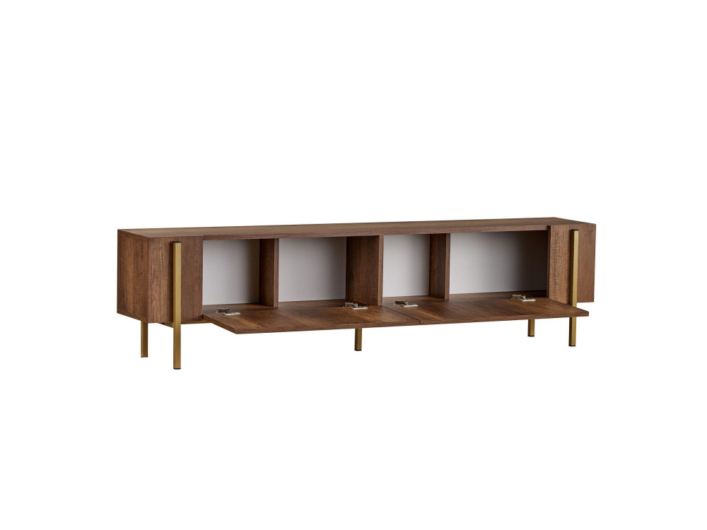 Porta TV in legno "Nexus" - 180 x 30 x 45 cm - Noce barocco oro