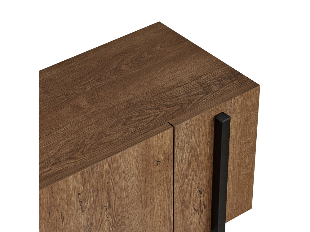 Porta TV in legno "Nexus" - 180 x 30 x 45 cm - Kafkas Oak / Nero