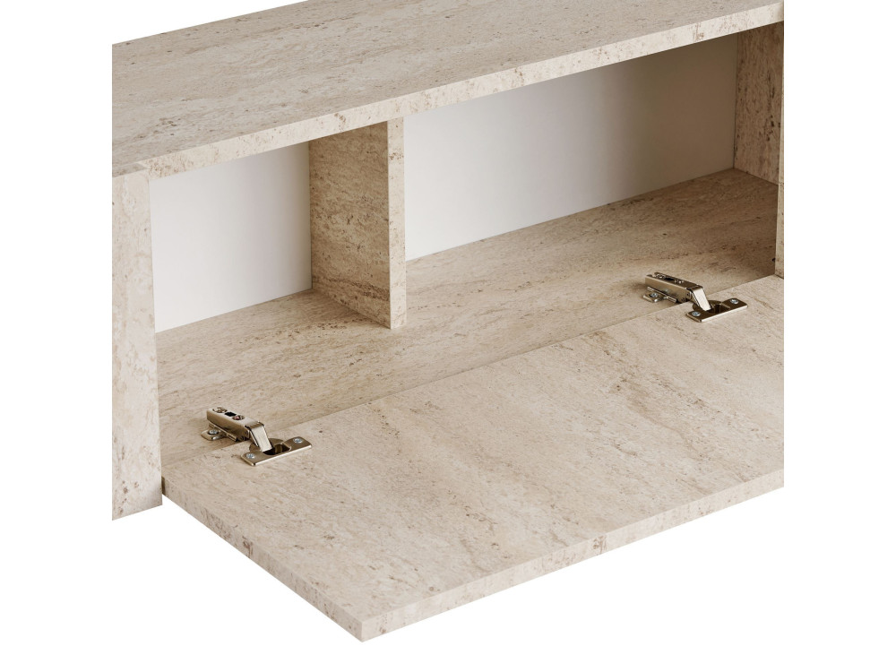 Porta TV in legno "Nexus" - 180 x 30 x 45 cm - Travertino / Oro
