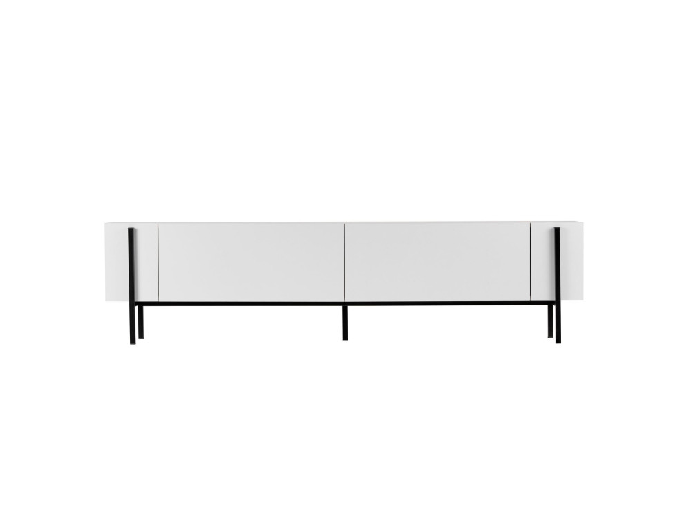 Porta TV in legno "Nexus" - 180 x 30 x 45 cm - Nero / Legno nero