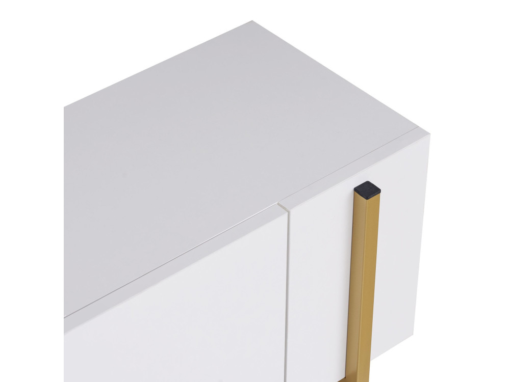 Porta TV in legno "Nexus" - 180 x 30 x 45 cm - Bianco / Oro