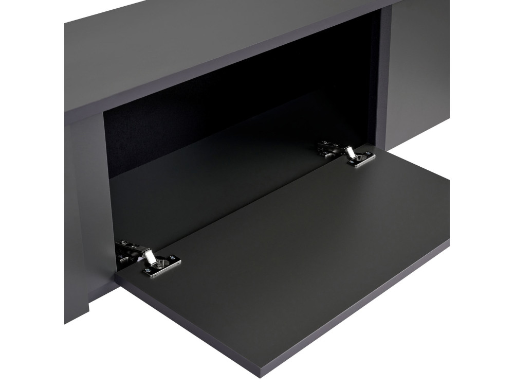 Porta TV in legno "Onera" - 180 x 30 x 50 cm - Antracite / Nero