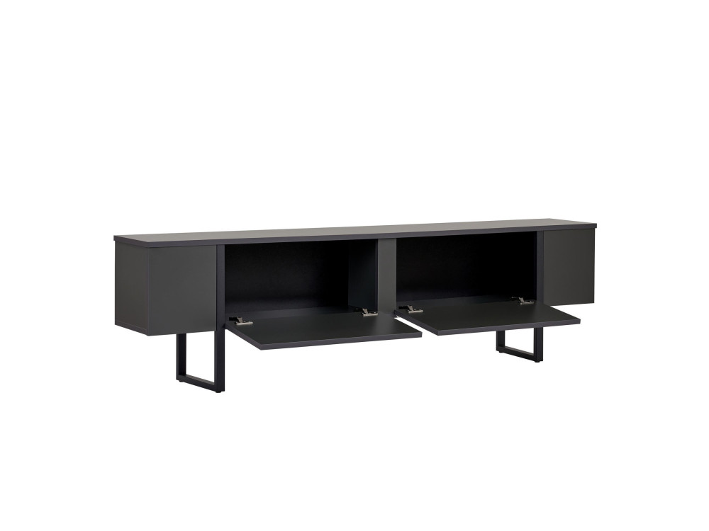 Porta TV in legno "Onera" - 180 x 30 x 50 cm - Antracite / Nero