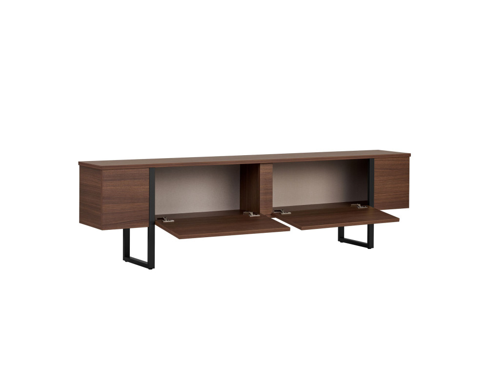 Porta TV in legno "Onera" - 180 x 30 x 50 cm - Noce / Nero