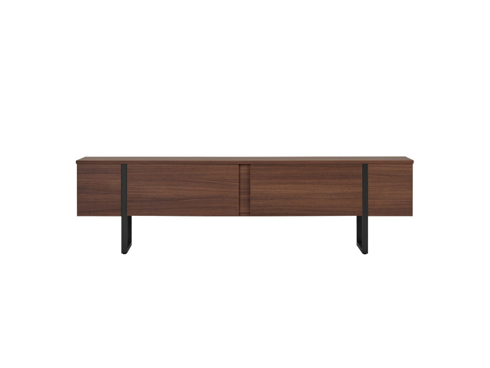 Porta TV in legno "Onera" - 180 x 30 x 50 cm - Noce / Nero