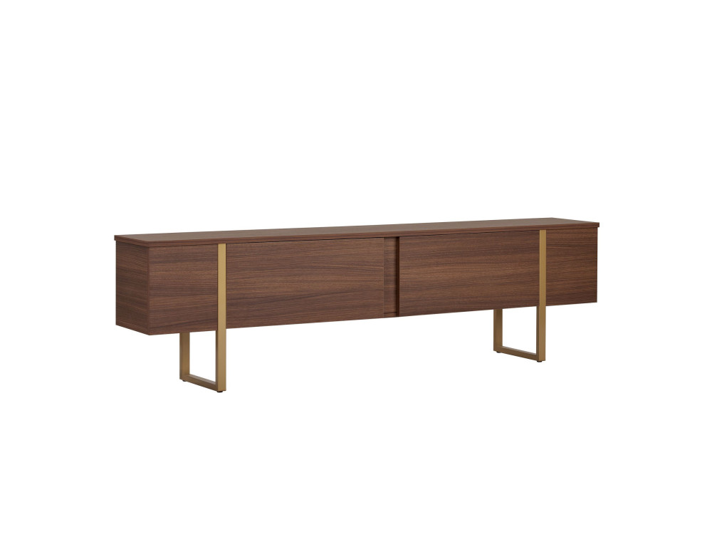 Porta TV in legno "Onera" - 180 x 30 x 50 cm - Noce / Oro