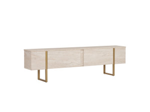 Porta TV in legno "Onera" - 180 x 30 x 50 cm - Travertino / Oro