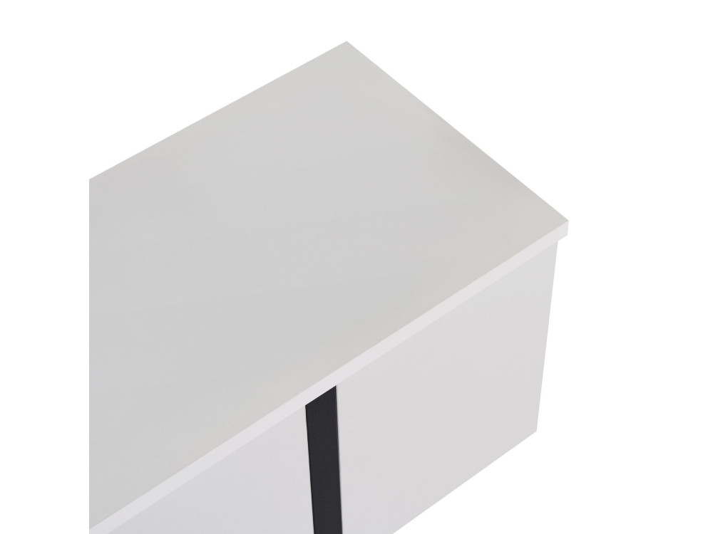 Porta TV in legno "Onera" - 180 x 30 x 45 cm - Bianco-Nero