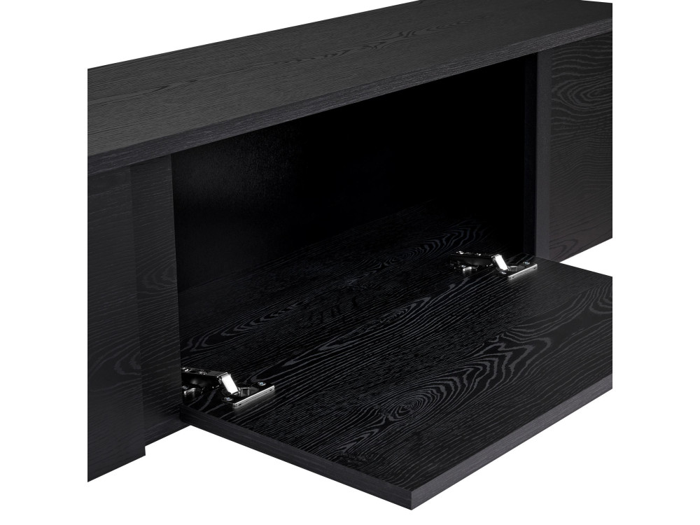 Supporto TV in legno "Onera" - 180 x 30 x 50 cm - Nero / Legno nero