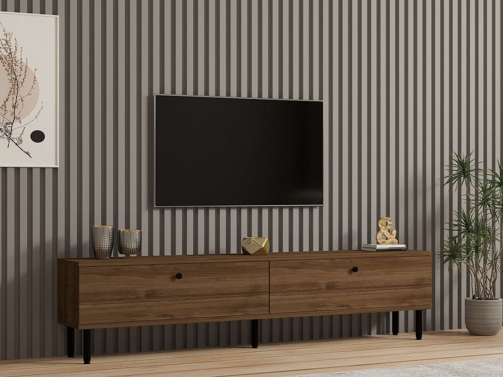 Porta TV in legno "Nantes" - 160 x 25 x 37 cm - Marrone