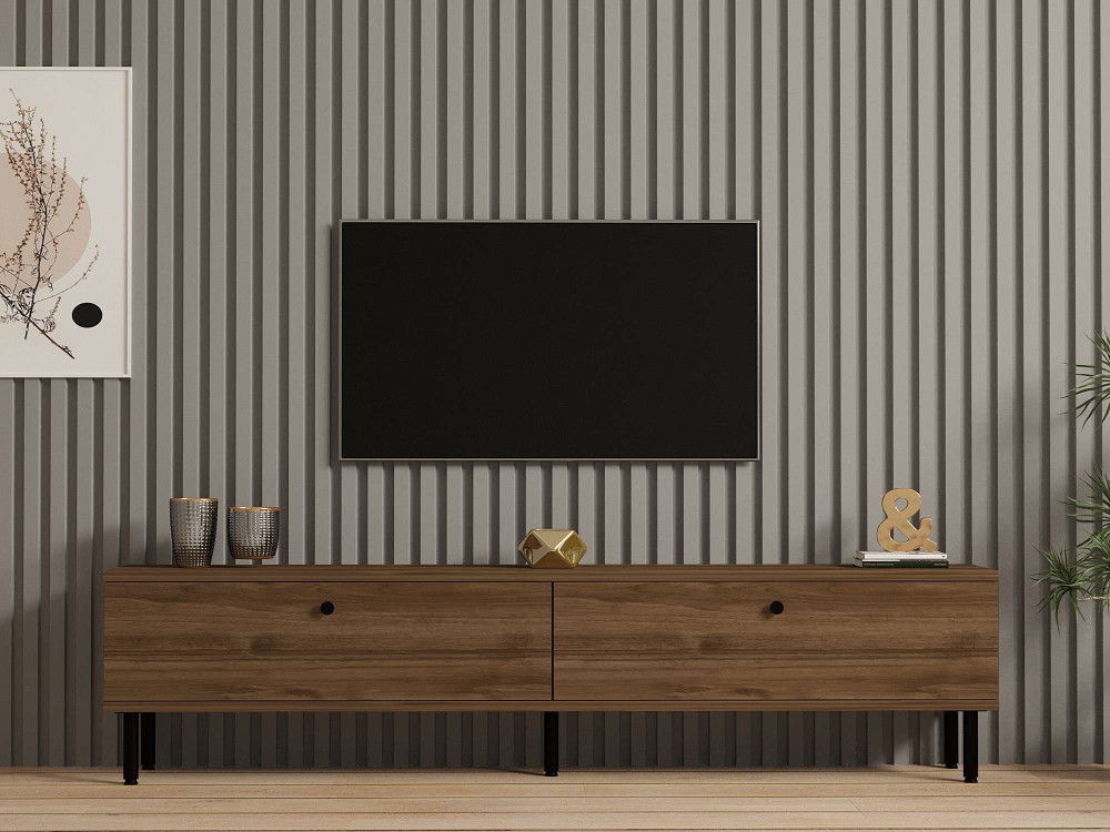Porta TV in legno "Nantes" - 160 x 25 x 37 cm - Marrone
