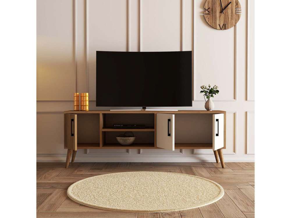 Porta TV in legno "Exxen" - 150 x 34 x 52 cm - Bianco