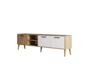 Porta TV in legno "Exxen" - 180 x 35 x 53 cm - Bianco