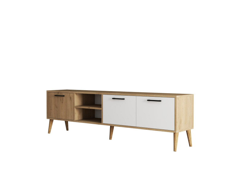Porta TV in legno "Exxen" - 180 x 35 x 53 cm - Bianco