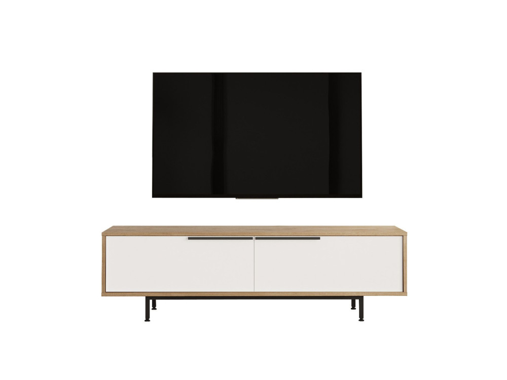 Supporto TV in legno "ON1-SW" - 160 x 35 x 45 cm - Bianco