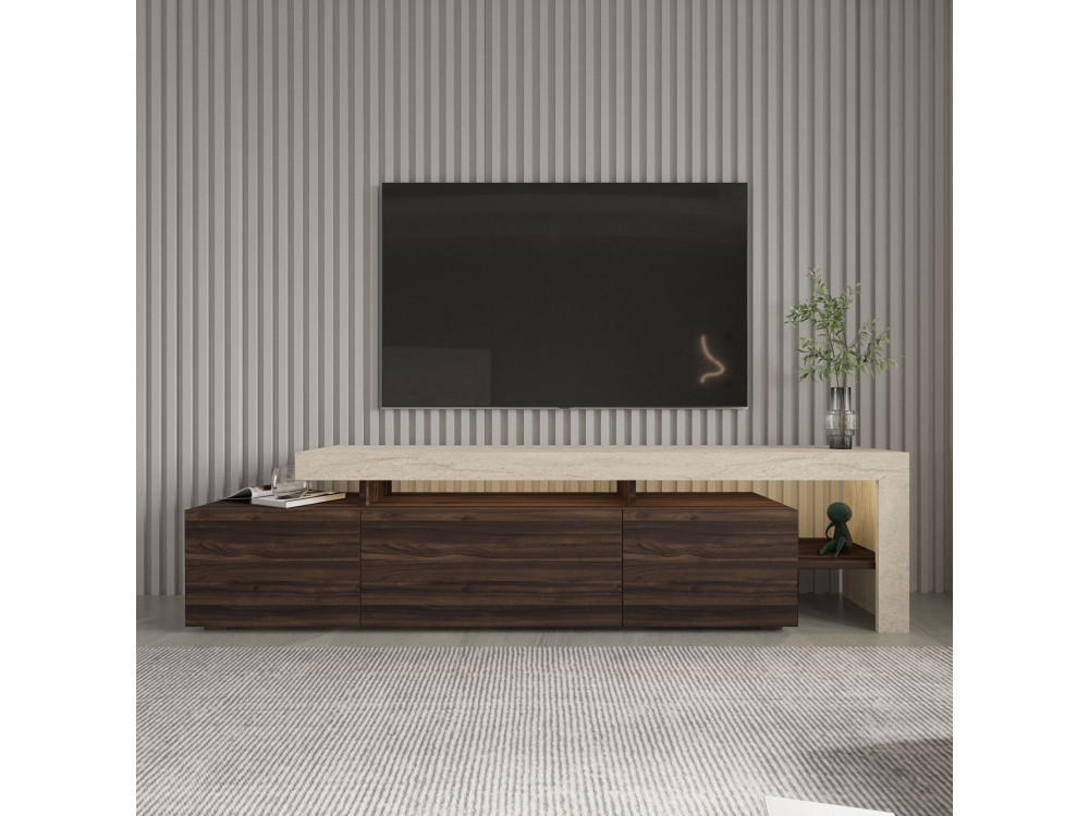 Porta TV in legno "Beliz" - 192 x 37 x 53 cm - Marrone