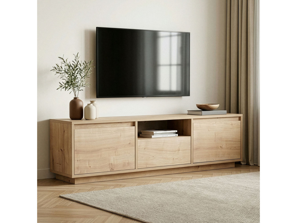 Porta TV in legno "Sentinel" - 160 x 30 x 42 cm - Beige