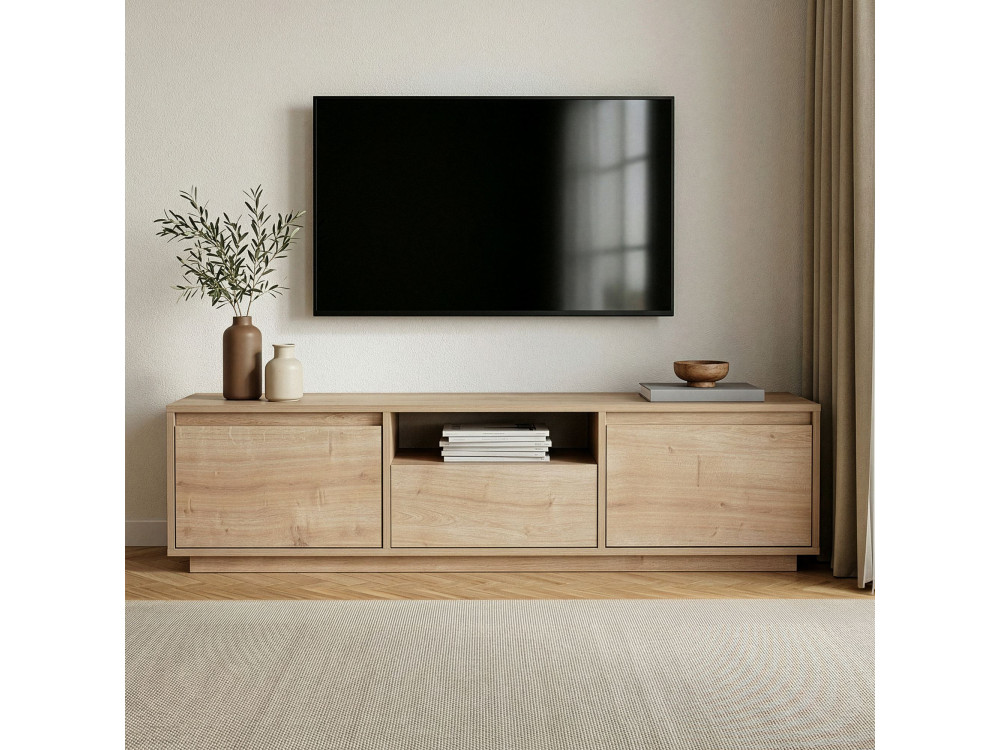 Porta TV in legno "Sentinel" - 160 x 30 x 42 cm - Beige