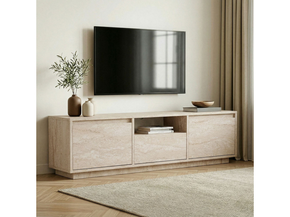 Porta TV in legno "Sentinel" - 160 x 30 x 42 cm - Travertino