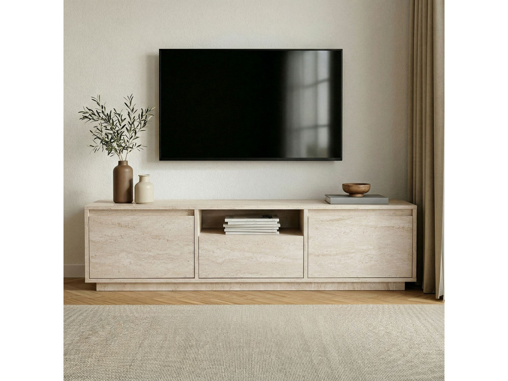 Porta TV in legno "Sentinel" - 160 x 30 x 42 cm - Travertino