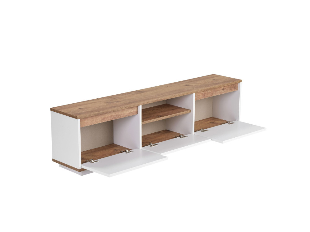 Porta TV in legno "Sentinel" - 160 x 30 x 42 cm - Bianco