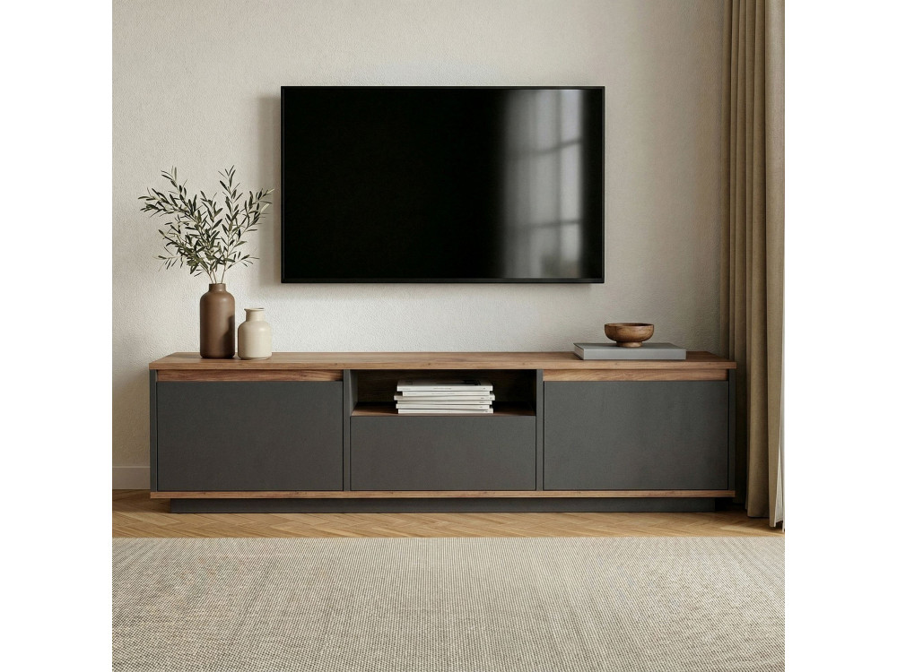 Porta TV in legno "Sentinel" - 160 x 30 x 42 cm - Grigio antracite
