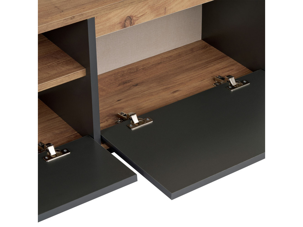 Porta TV in legno "Sentinel" - 160 x 30 x 42 cm - Grigio antracite