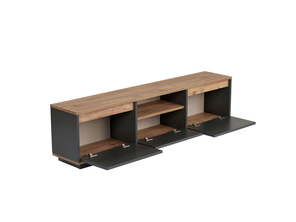 Porta TV in legno "Sentinel" - 160 x 30 x 42 cm - Grigio antracite