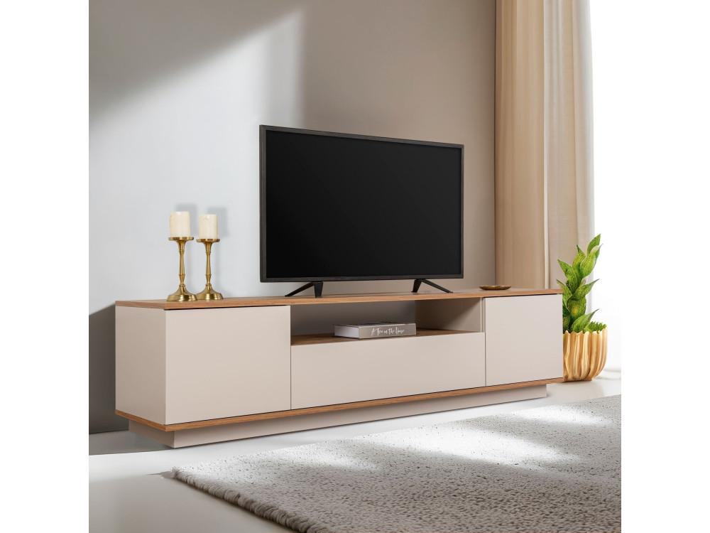 Porta TV in legno "Veramont" - 180 x 44 x 44 cm - Crema