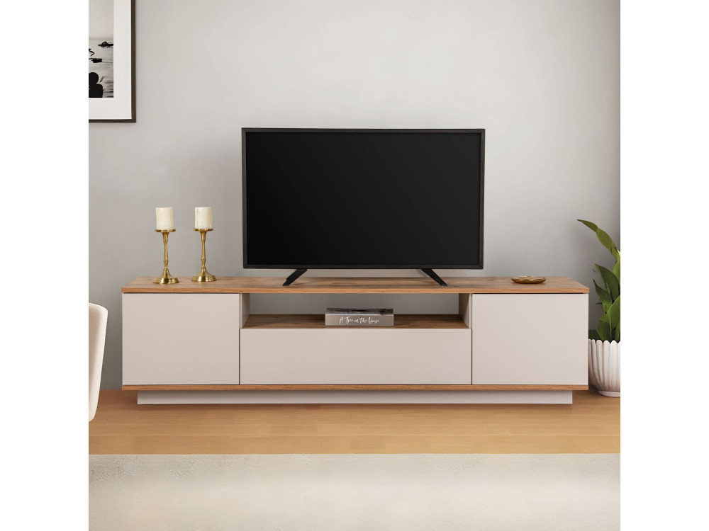Porta TV in legno "Veramont" - 180 x 44 x 44 cm - Crema