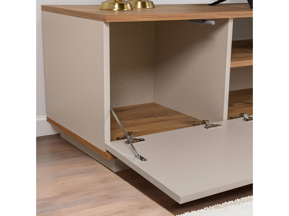 Porta TV in legno "Veramont" - 180 x 44 x 44 cm - Crema
