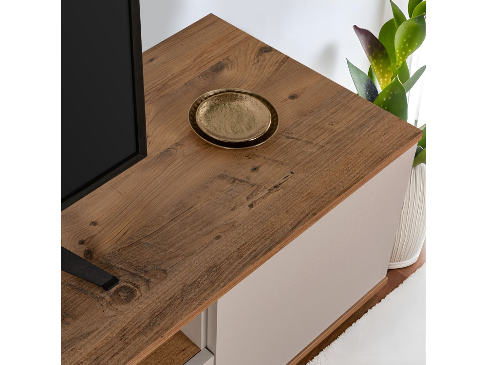 Porta TV in legno "Veramont" - 180 x 44 x 44 cm - Crema