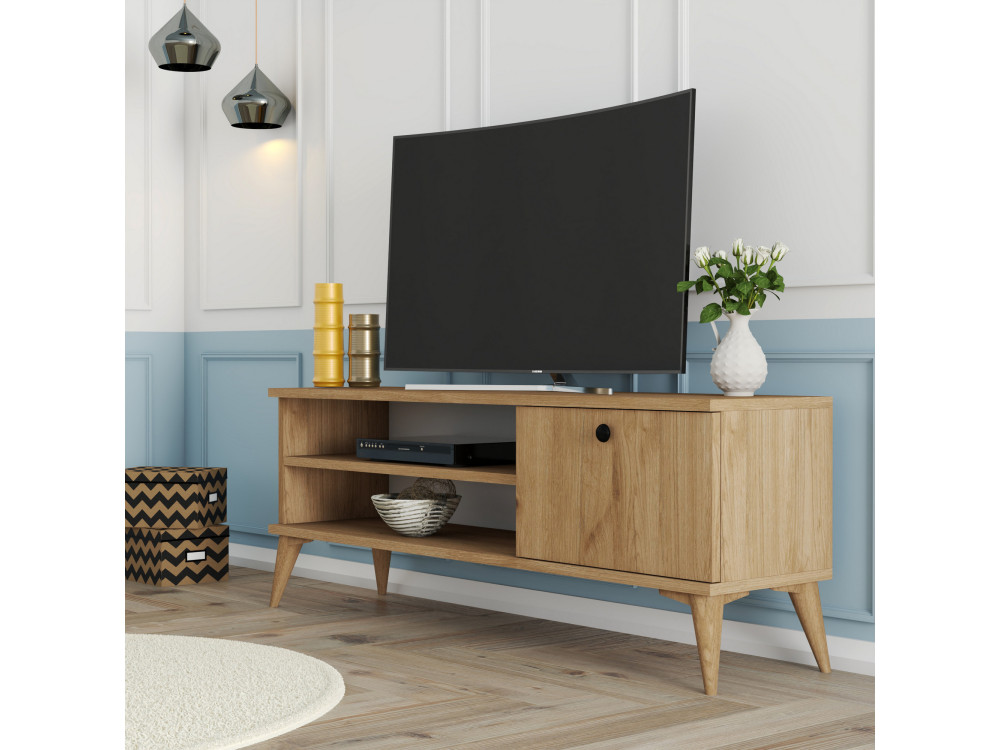 Porta TV in legno "Retro" - 120 x 29 x 44 cm - Beige