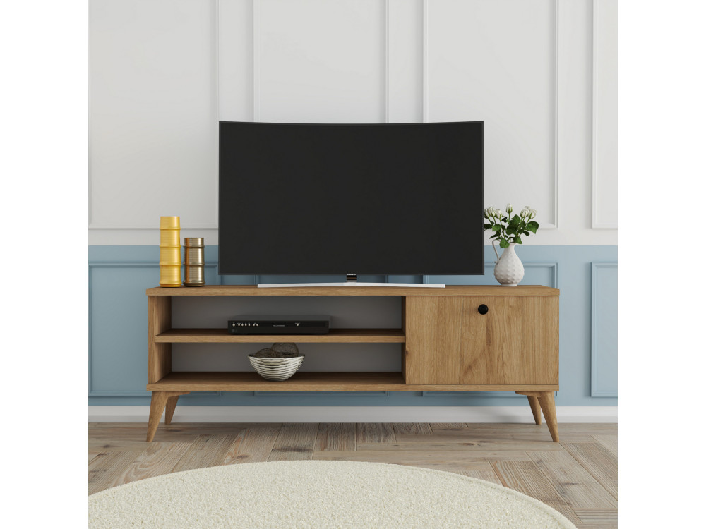 Porta TV in legno "Retro" - 120 x 29 x 44 cm - Beige