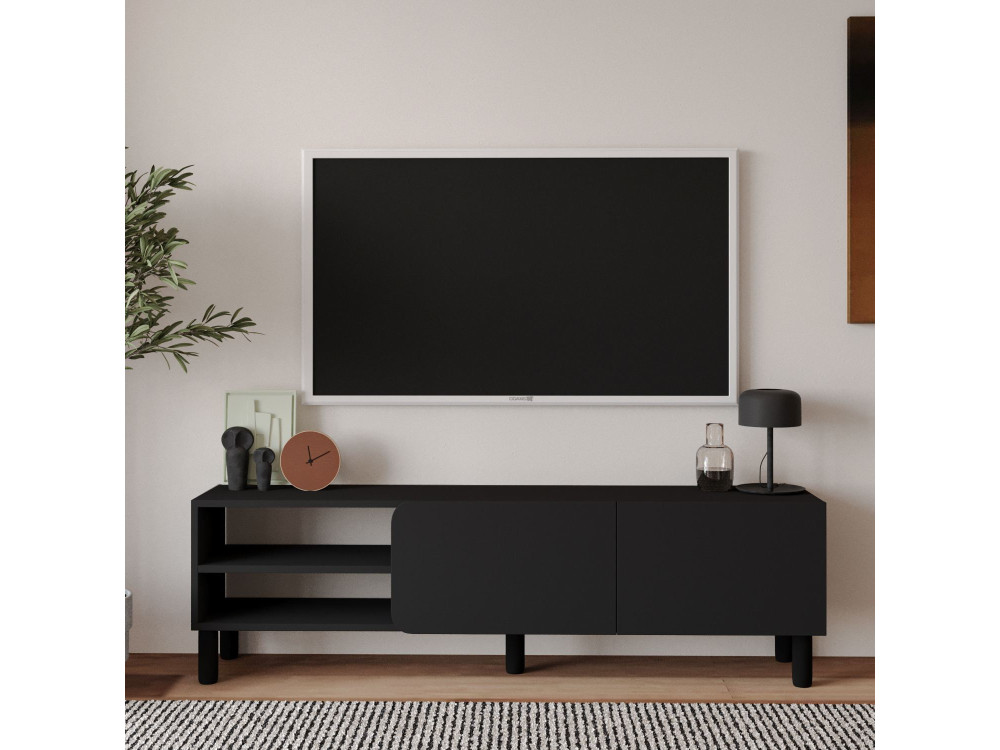 Porta TV in legno "River" - 150 x 31,4 x 48,2 cm - Antracite