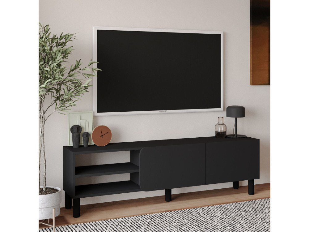 Porta TV in legno "River" - 150 x 31,4 x 48,2 cm - Antracite