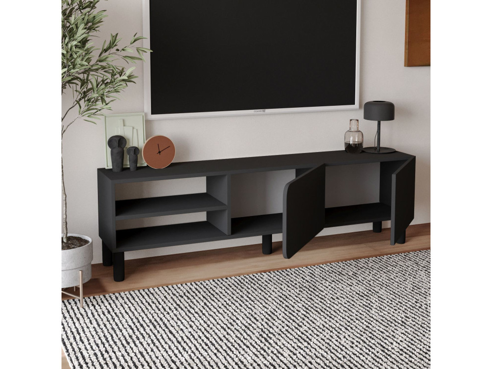 Porta TV in legno "River" - 150 x 31,4 x 48,2 cm - Antracite