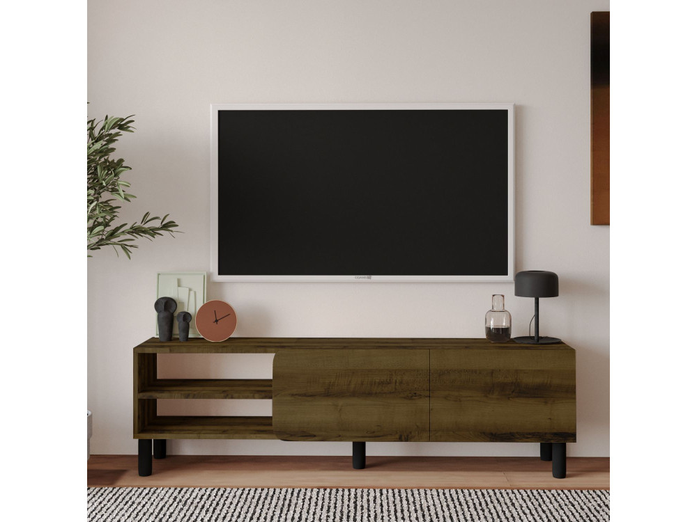 Porta TV in legno "River" - 150 x 31,4 x 48,2 cm - Noce antico