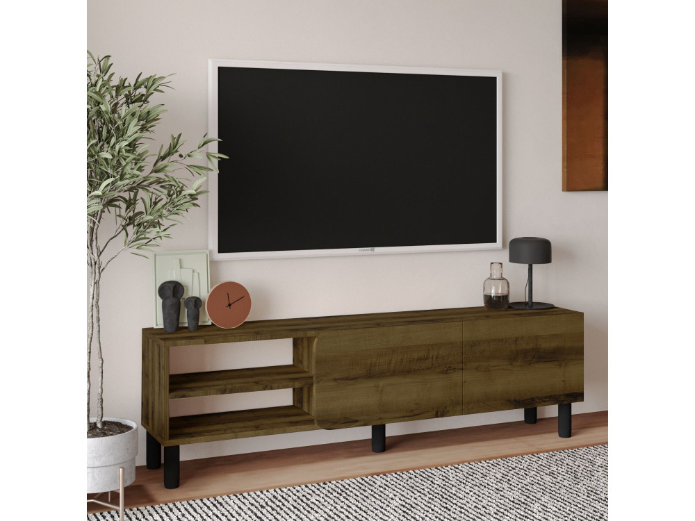 Porta TV in legno "River" - 150 x 31,4 x 48,2 cm - Noce antico