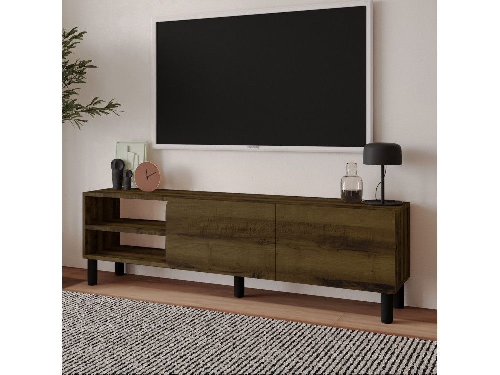 Porta TV in legno "River" - 150 x 31,4 x 48,2 cm - Noce antico